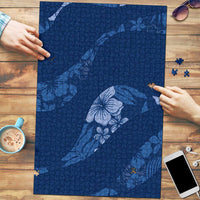 Aloha Hawaii Floral Tapa Puzzle Patchwork Navy - Polynesian Pride