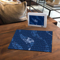 Aloha Hawaii Floral Tapa Puzzle Patchwork Navy - Polynesian Pride