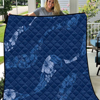 Aloha Hawaii Floral Tapa Quilt Patchwork Navy - Polynesian Pride