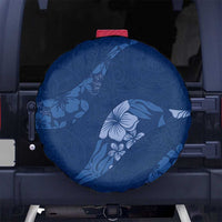 Aloha Hawaii Floral Tapa Spare Tire Cover Patchwork Navy - Polynesian Pride