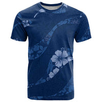 Aloha Hawaii Floral Tapa T Shirt Patchwork Navy - Polynesian Pride