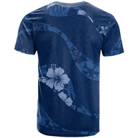Aloha Hawaii Floral Tapa T Shirt Patchwork Navy - Polynesian Pride