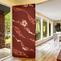 Aloha Hawaii Floral Tapa Door Cover Patchwork Crimson - Polynesian Pride