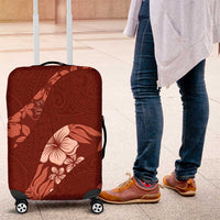 Aloha Hawaii Floral Tapa Luggage Cover Patchwork Crimson LT7 Crimson - Polynesian Pride