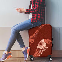 Aloha Hawaii Floral Tapa Luggage Cover Patchwork Crimson LT7 - Polynesian Pride