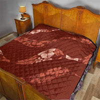 Aloha Hawaii Floral Tapa Quilt Patchwork Crimson - Polynesian Pride