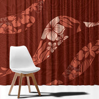 Aloha Hawaii Floral Tapa Window Curtain Patchwork Crimson - Polynesian Pride