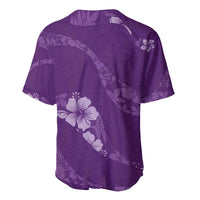 Aloha Hawaii Floral Tapa Baseball Jersey Patchwork Violet - Polynesian Pride