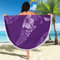 Aloha Hawaii Floral Tapa Beach Blanket Patchwork Violet - Polynesian Pride