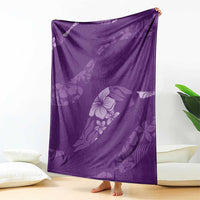 Aloha Hawaii Floral Tapa Blanket Patchwork Violet - Polynesian Pride