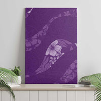Aloha Hawaii Floral Tapa Canvas Wall Art Patchwork Violet - Polynesian Pride