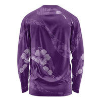 Aloha Hawaii Floral Tapa Long Sleeve Shirt Patchwork Violet - Polynesian Pride