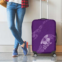 Aloha Hawaii Floral Tapa Luggage Cover Patchwork Violet LT7 - Polynesian Pride
