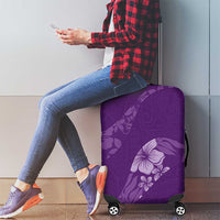 Aloha Hawaii Floral Tapa Luggage Cover Patchwork Violet LT7 - Polynesian Pride