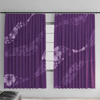 Aloha Hawaii Floral Tapa Window Curtain Patchwork Violet - Polynesian Pride