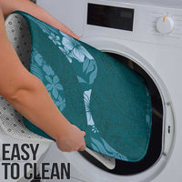 Aloha Hawaii Floral Tapa Bathroom Set Patchwork Teal - Polynesian Pride