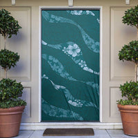 Aloha Hawaii Floral Tapa Door Cover Patchwork Teal - Polynesian Pride