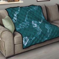 Aloha Hawaii Floral Tapa Quilt Patchwork Teal - Polynesian Pride