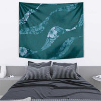 Aloha Hawaii Floral Tapa Tapestry Patchwork Teal - Polynesian Pride