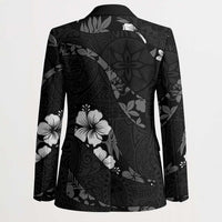 Aloha Hawaii Floral Tapa Blazer Patchwork Charcoal - Polynesian Pride