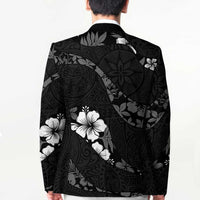 Aloha Hawaii Floral Tapa Blazer Patchwork Charcoal - Polynesian Pride