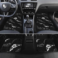 Aloha Hawaii Floral Tapa Car Mats Patchwork Charcoal - Polynesian Pride