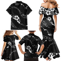 Aloha Hawaii Floral Tapa Family Matching Mermaid Dress and Hawaiian Shirt Patchwork Charcoal - Polynesian Pride