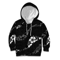 Aloha Hawaii Floral Tapa Kid Hoodie Patchwork Charcoal - Polynesian Pride