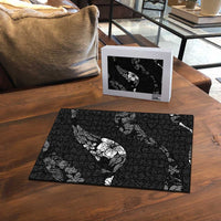 Aloha Hawaii Floral Tapa Puzzle Patchwork Charcoal - Polynesian Pride
