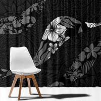 Aloha Hawaii Floral Tapa Window Curtain Patchwork Charcoal - Polynesian Pride