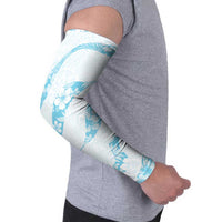 Aloha Hawaii Floral Tapa Arm Sleeves Patchwork Turquoise - Polynesian Pride