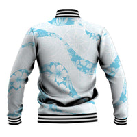 Aloha Hawaii Floral Tapa Baseball Jacket Patchwork Turquoise - Polynesian Pride