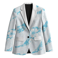 Aloha Hawaii Floral Tapa Blazer Patchwork Turquoise - Polynesian Pride