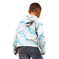 Aloha Hawaii Floral Tapa Kid Hoodie Patchwork Turquoise - Polynesian Pride