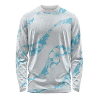 Aloha Hawaii Floral Tapa Long Sleeve Shirt Patchwork Turquoise - Polynesian Pride