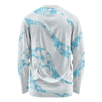 Aloha Hawaii Floral Tapa Long Sleeve Shirt Patchwork Turquoise - Polynesian Pride