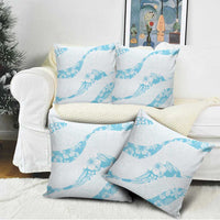 Aloha Hawaii Floral Tapa Pillow Cover Patchwork Turquoise - Polynesian Pride