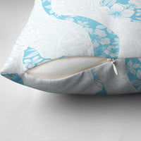 Aloha Hawaii Floral Tapa Pillow Cover Patchwork Turquoise - Polynesian Pride