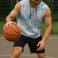 Aloha Hawaii Floral Tapa Sleeveless Hoodie Patchwork Turquoise - Polynesian Pride