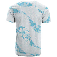 Aloha Hawaii Floral Tapa T Shirt Patchwork Turquoise - Polynesian Pride