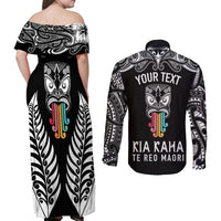 personalised-kia-kaha-te-reo-maori-couples-matching-off-shoulder-maxi-dress-and-long-sleeve-button-shirts-hei-tiki-mix-koru-black