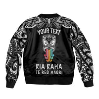 personalised-kia-kaha-te-reo-maori-sleeve-zip-bomber-jacket-hei-tiki-mix-koru-black