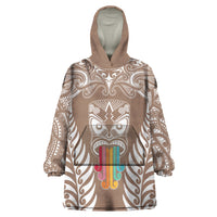 personalised-kia-kaha-te-reo-maori-wearable-blanket-hoodie-hei-tiki-mix-koru-brown