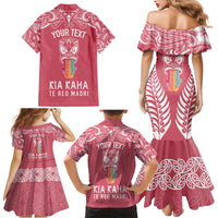 personalised-kia-kaha-te-reo-maori-family-matching-mermaid-dress-and-hawaiian-shirt-hei-tiki-mix-koru-pink