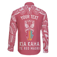 personalised-kia-kaha-te-reo-maori-family-matching-off-shoulder-maxi-dress-and-hawaiian-shirt-hei-tiki-mix-koru-pink