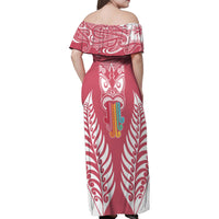 personalised-kia-kaha-te-reo-maori-family-matching-off-shoulder-maxi-dress-and-hawaiian-shirt-hei-tiki-mix-koru-pink
