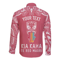 personalised-kia-kaha-te-reo-maori-long-sleeve-button-shirt-hei-tiki-mix-koru-pink