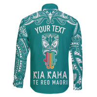 personalised-kia-kaha-te-reo-maori-family-matching-off-shoulder-maxi-dress-and-hawaiian-shirt-hei-tiki-mix-koru-teal