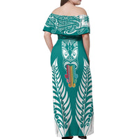 personalised-kia-kaha-te-reo-maori-off-shoulder-maxi-dress-hei-tiki-mix-koru-teal