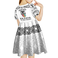 personalised-kia-kaha-te-reo-maori-kid-short-sleeve-dress-hei-tiki-mix-koru-white